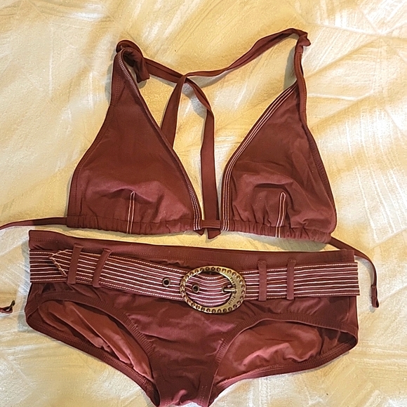 Perry Ellis Rust 2 Piece Swimsuit - Picture 1 of 5